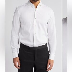 Hugo Boss Slim Fit Tuxedo Shirt Retail $198